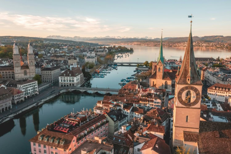 Zürich bei Sonnenuntergang