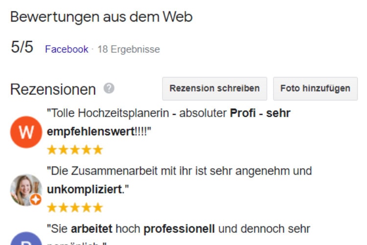 Google Bewertungen Doreen Winking