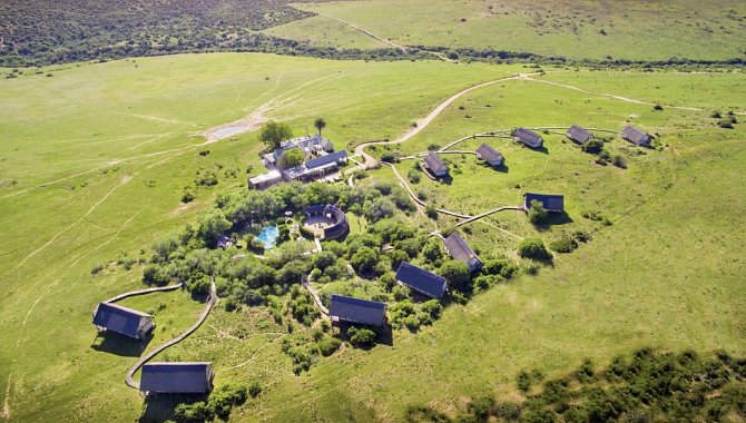 Die Hotelanlage von Oben