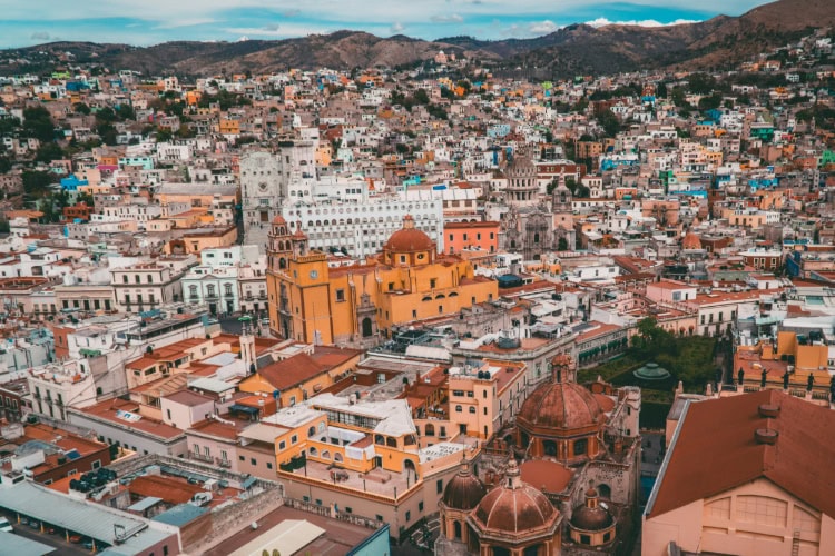 die Stadt Guanajuato von oben