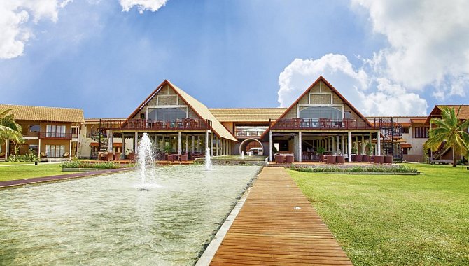 Hotel mit Springbrunnen